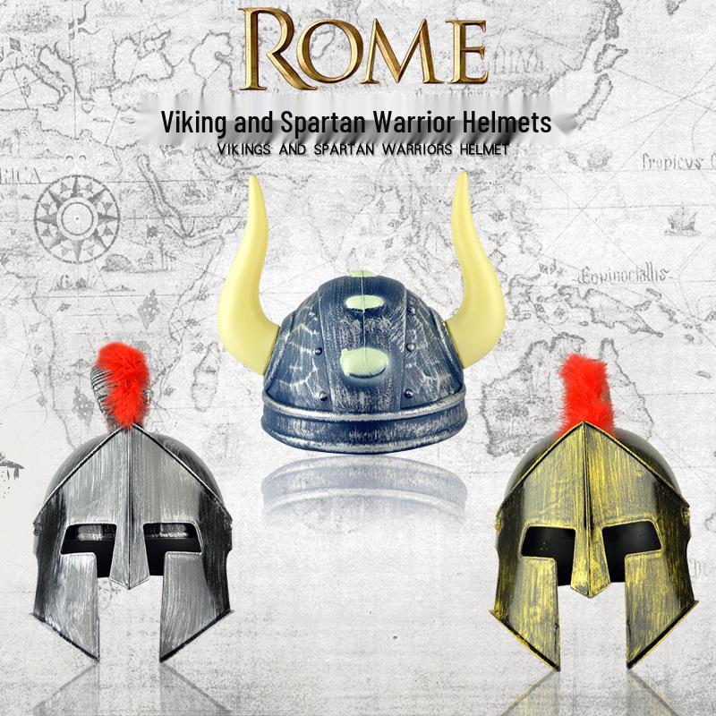 

Masquerade Festival Props: Roman, Spartan, Viking Warrior Helmets & Bull Horn Hat Small Children s Plastic Viking Horn Hat