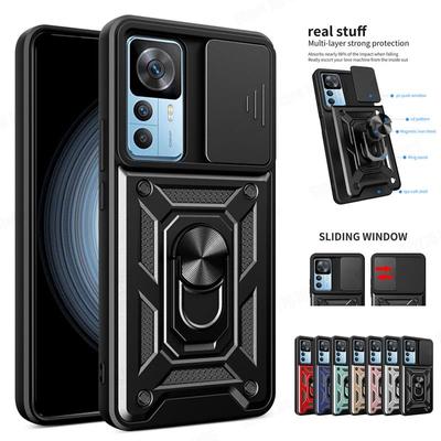 Cases For Xiaomi 12T Pro Heavy Duty Protective Cover For Mi 12 Lite 12X 12 Pro Slide Lens Protection Cover For Xiaomi 11T Pro 11 12 Magnetic Ring Case