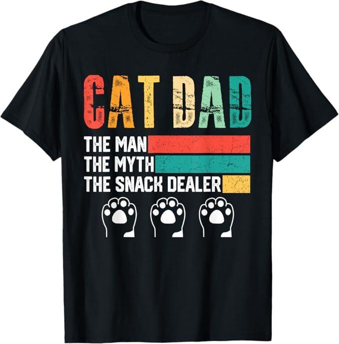 

Винтажная футболка «Папа-кот: Человек, миф, торговец закусками», ко Дню отца S