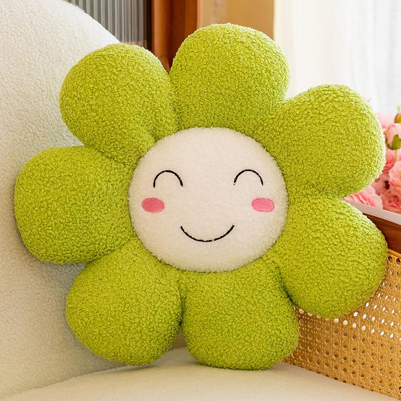 Cuscino Emoji Girasole - Cuscino Lombare Cartoon per Divano, Finestra a Baia, Schienale Ufficio, Stile Ins
