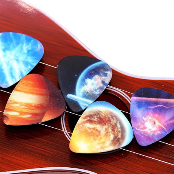 New 10pcs Colorful Musical Accessories Universe Planet Guitar Picks Mixed Plectrum