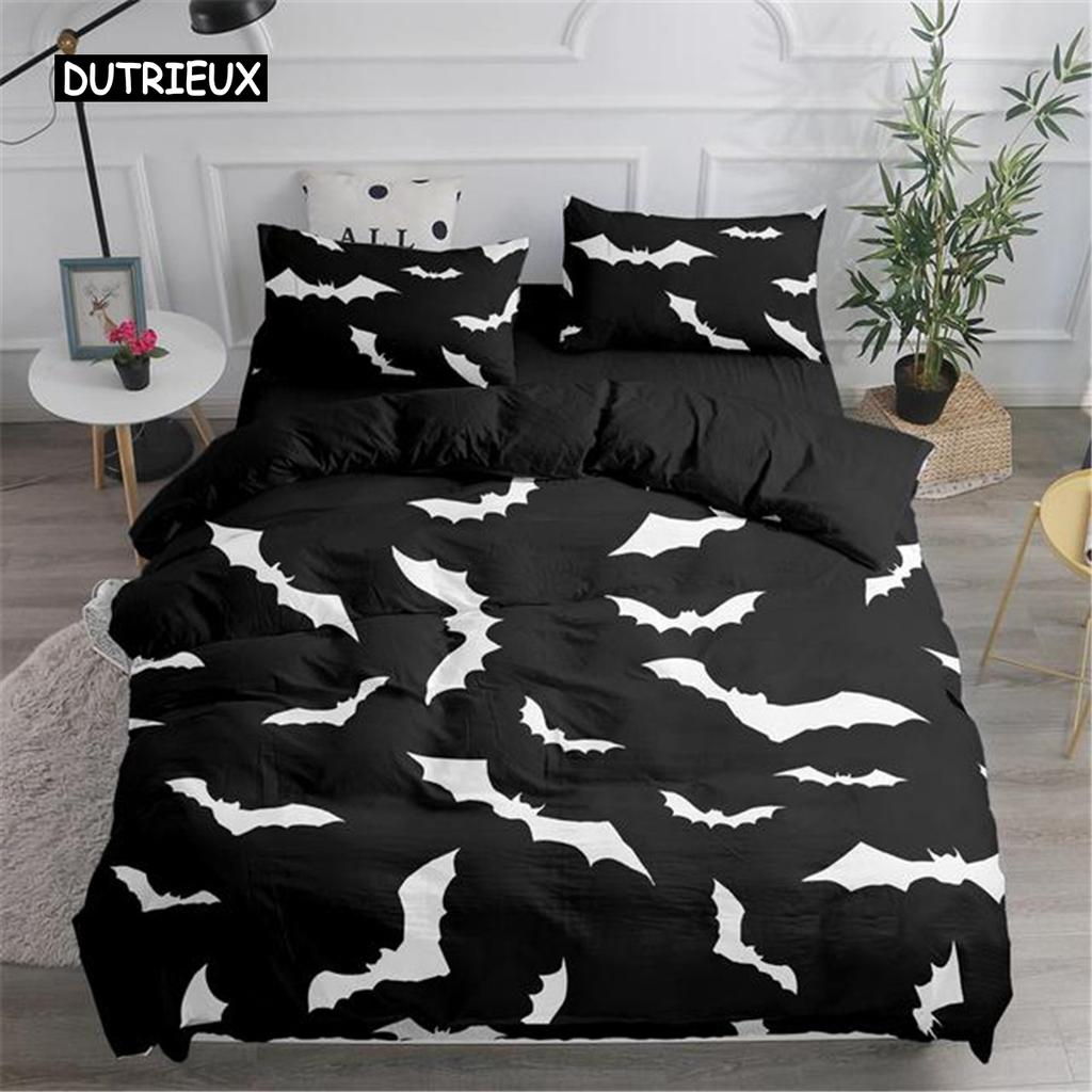Halloween Flying Vampire Bedding Set Bats Duvet Cover Witchcraft Magic Comforter Cover Single Double King Polyester Quilt Cover