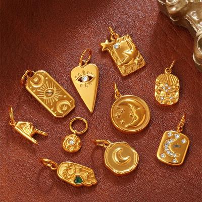 Retro Mond Zirkon Anhänger: Vielseitiger DIY-Schmuck für Ohrringe, Armbänder, Halsketten