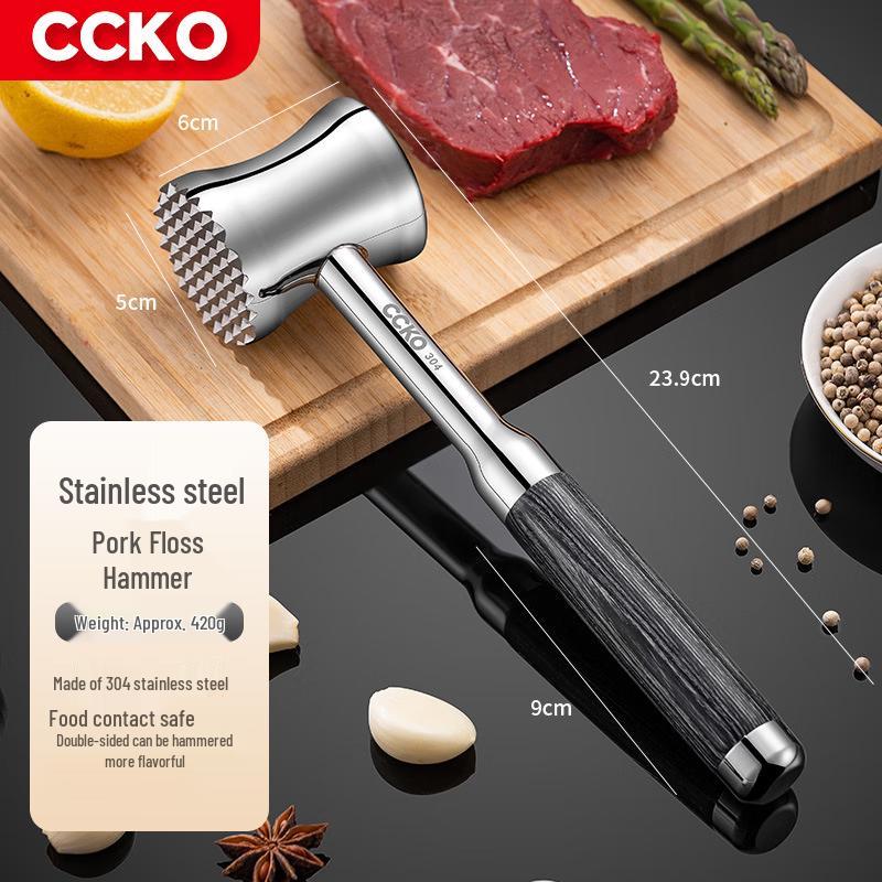 CCKO Stainless Steel Double-Sided Meat Tenderizer