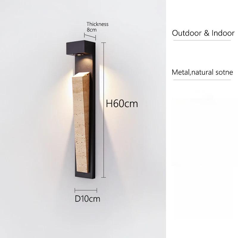 IP65 Outdoor Waterproof Wall Lamp Natural Stone Garden Balcony Porch Villa Decorative Lighting