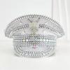 Captain Cap With Sparkling Crystals Sequins Rivet Studdeds For Daily Wear Outdoor Event And Special Occasion Photoshoots