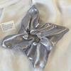 Korean-style Shiny Fabric Silvery Square Scarf Large Intestine Hair Tie for Women Low Ponytail Hair Rope