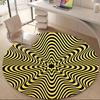 1pc Optical Illusion Waves Office Round Area Rug, Mat Suitable ForOffice, Under Office Chairs Bedroom Living Room Home Decor, Room Deco
