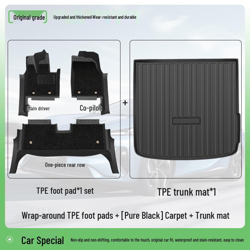 Full Coverage TPE Floor Mats for 26 BYD Song PRO Models - Custom Car Carpet Accessories