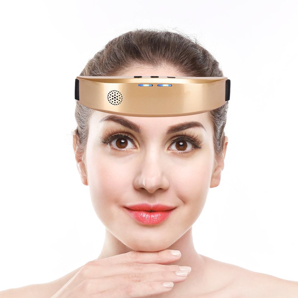 Multi Functional Head Massager Voice Prompt Low Frequency Pulse Insomnia Improvement Machine(Voice Heating Red )