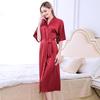 Women's Long Silk-Like Bathrobe - Solid Color Kimono Cardigan for Brides or Lounging