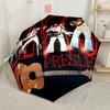 Elvis Presley Klavierperformance Outdoor Automatischer Regenschirm Stabiler 8-Rippen-Schaft Leicht für den täglichen Gebrauch im Freien Modebewusste