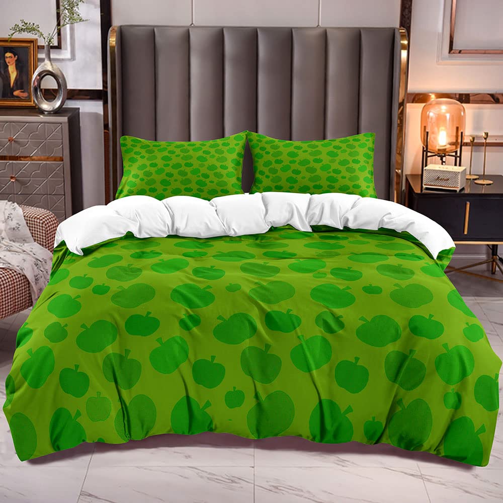 Fruit Duvet Cover Set Queen Size Microfiber Watermelon Banana Apple Pineapple Print Bedding Set Cartton Theme Small Fresh Style