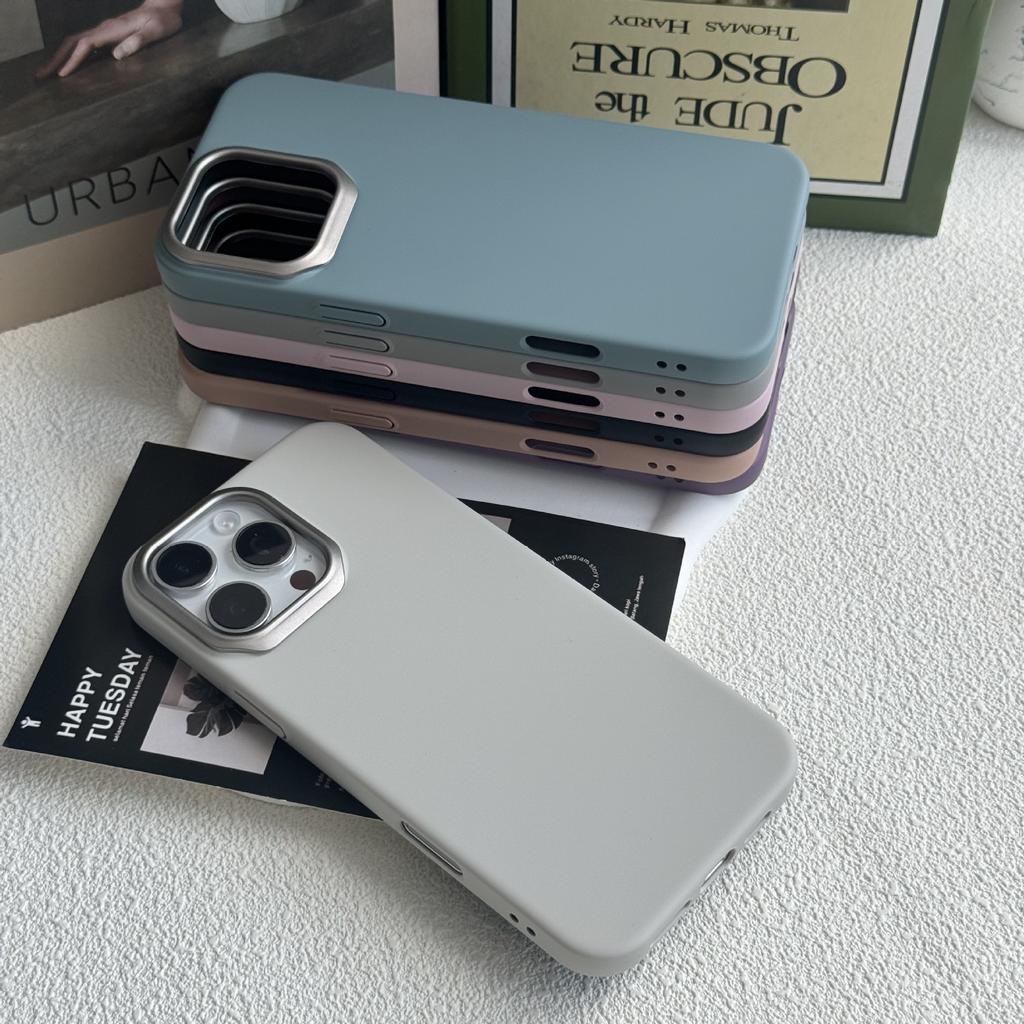 Premium matte case metal lens for iPhone16Pro max mobile phone case Apple 15 new 14/13