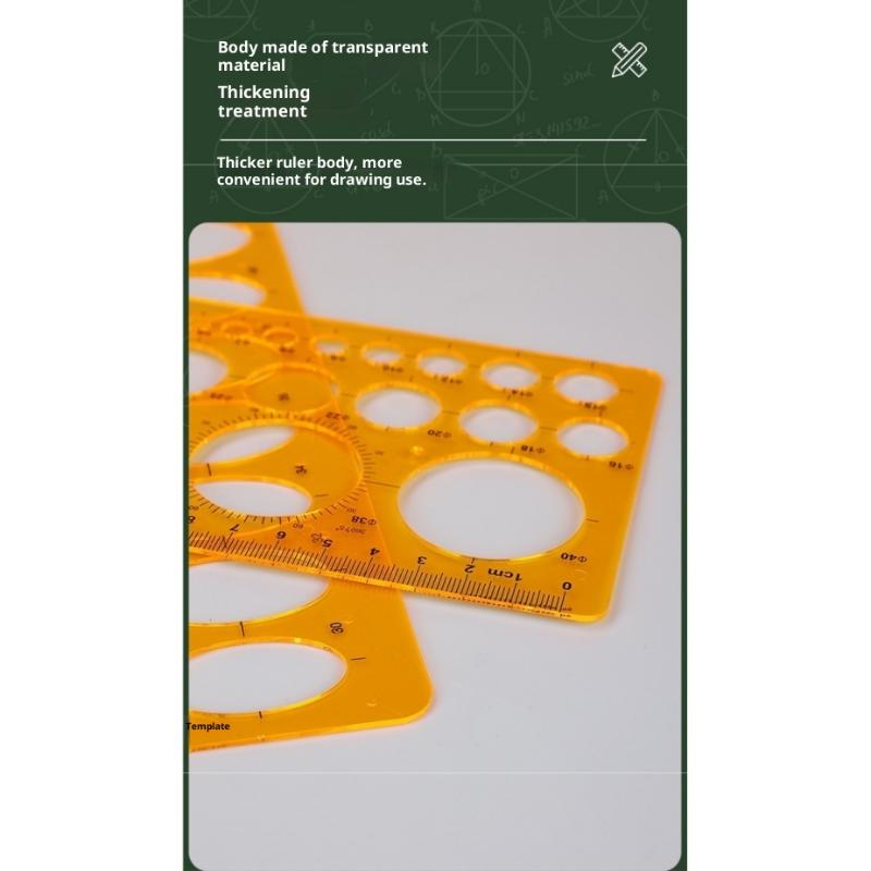 Template Measuring Ruler Circular Oval Ruler Durable K Resin Drawing Design Furniture Architect Template Drafting Ruler
