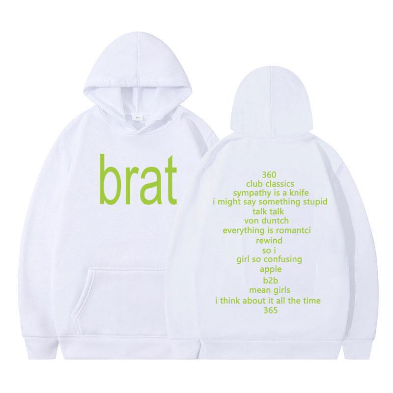 Charli Xcx ze Specjalnym Gościem Shygirl Bluza Brat Album 2025 Trasa Vintage Luźny Codzienny Sweter Odzież Męska_Damska Bluza