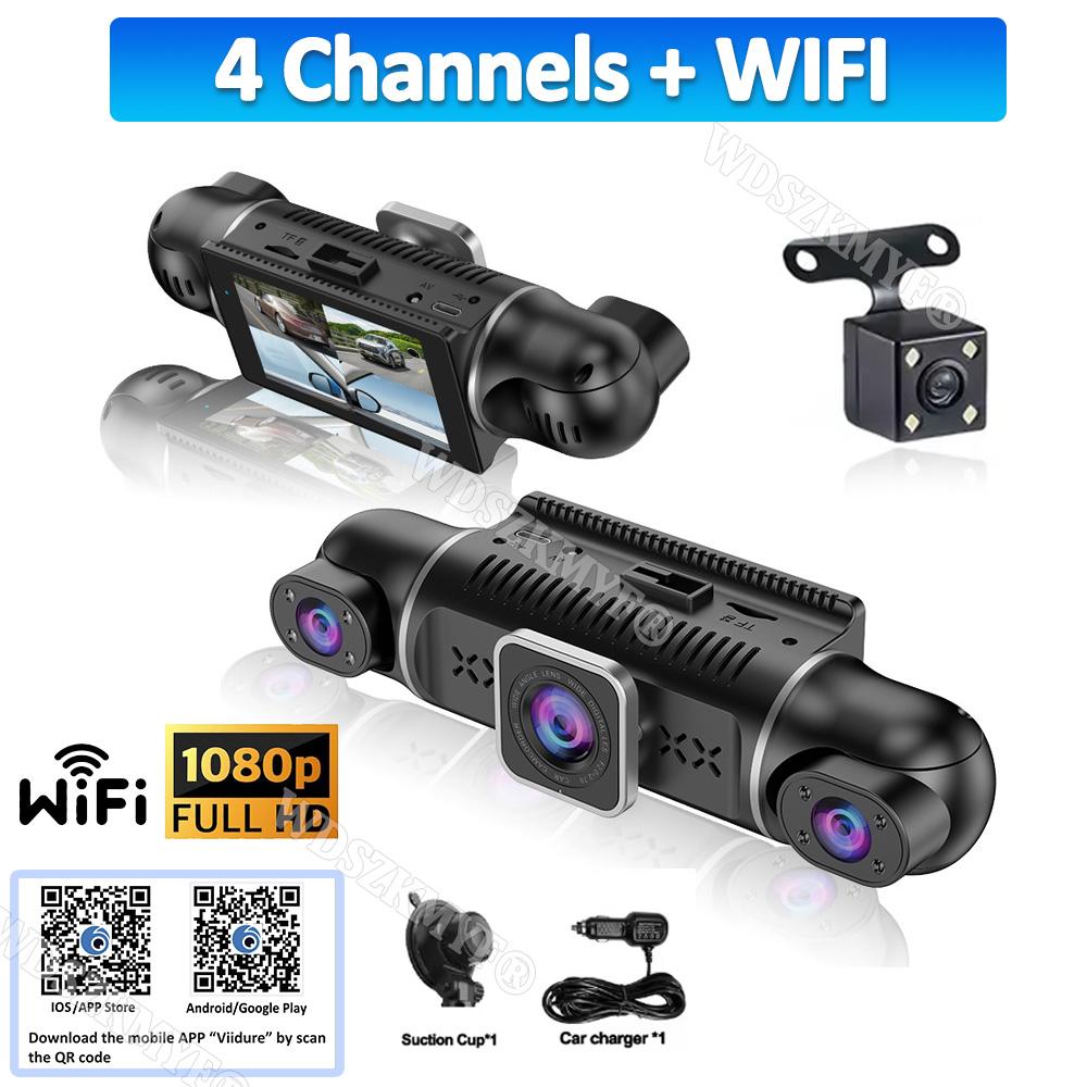 4Camera Car DVR 4*1080P 360 Degrees Video Recorder WIFI Dash Cam Front right left Rear View camera 24h Parking Monitor Gift