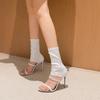 Fashion Women's Fashion Stiletto Sandals Spring New Round Head Thin Strap Set Foot Anti-slip Wear-resistant High Heels