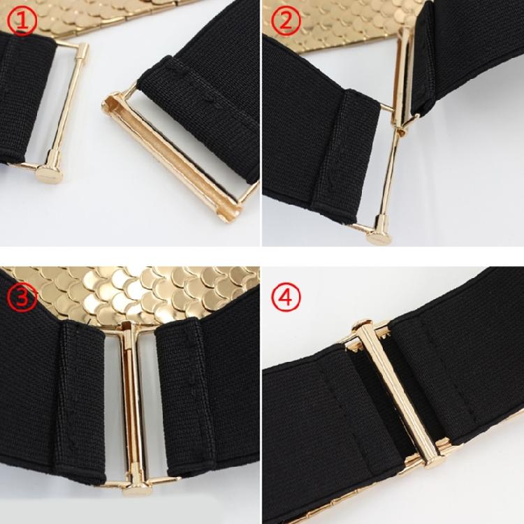 Women Stretch Belt with Fish Scale Texture Versatile Corset for Banquet Dress