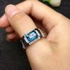 Blue Topaz Emerald Cut Gemstone With 925 Sterling Silver Ring For Men's #35 JL375718203675