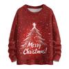 Ladies' Fashionable Casual Long Sleeved Beautiful Christmas Tree Print Round Neck Yarn Knitting
