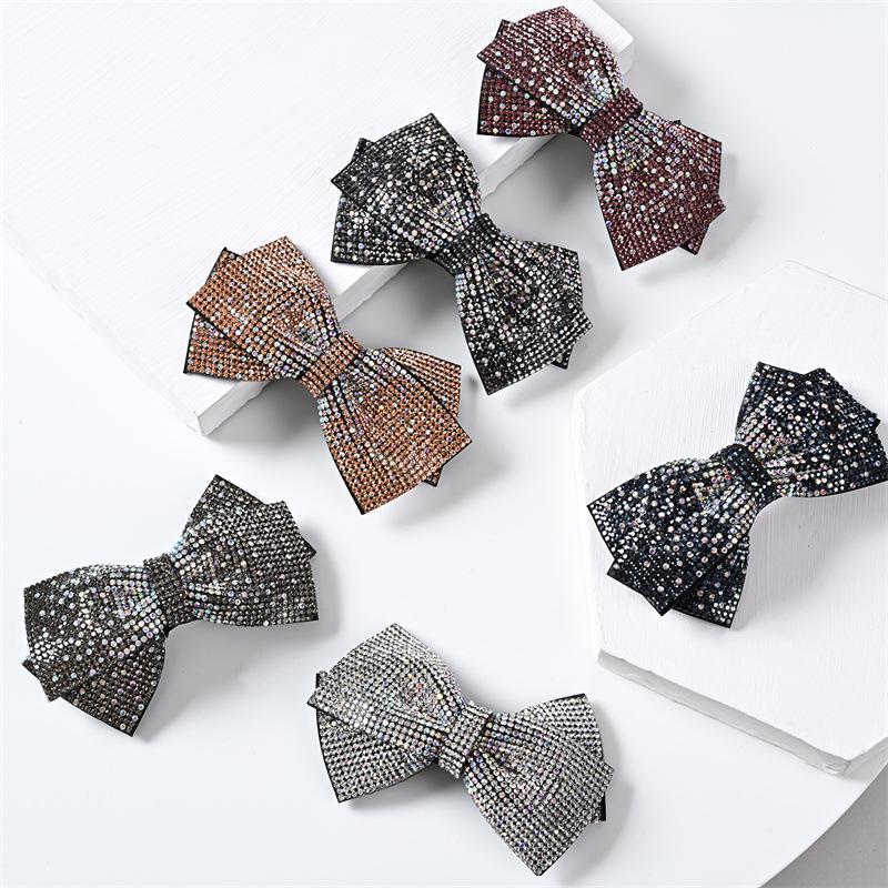 Štrasová mašlička do vlasů: Korejská spona do vlasů v jiskřivém stylu, elegantní čelenka pro celebrity.