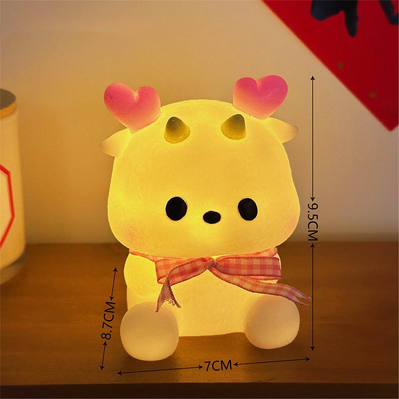 2024 Cartoon Dragon Night Light Year Of The Dragon Led Night Lamp With Gift Bag Children Kid Bedroom Decoration Gift