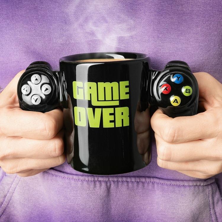 Zestaw prezentowy dla gracza nastolatka game over pad kontoler brelok
