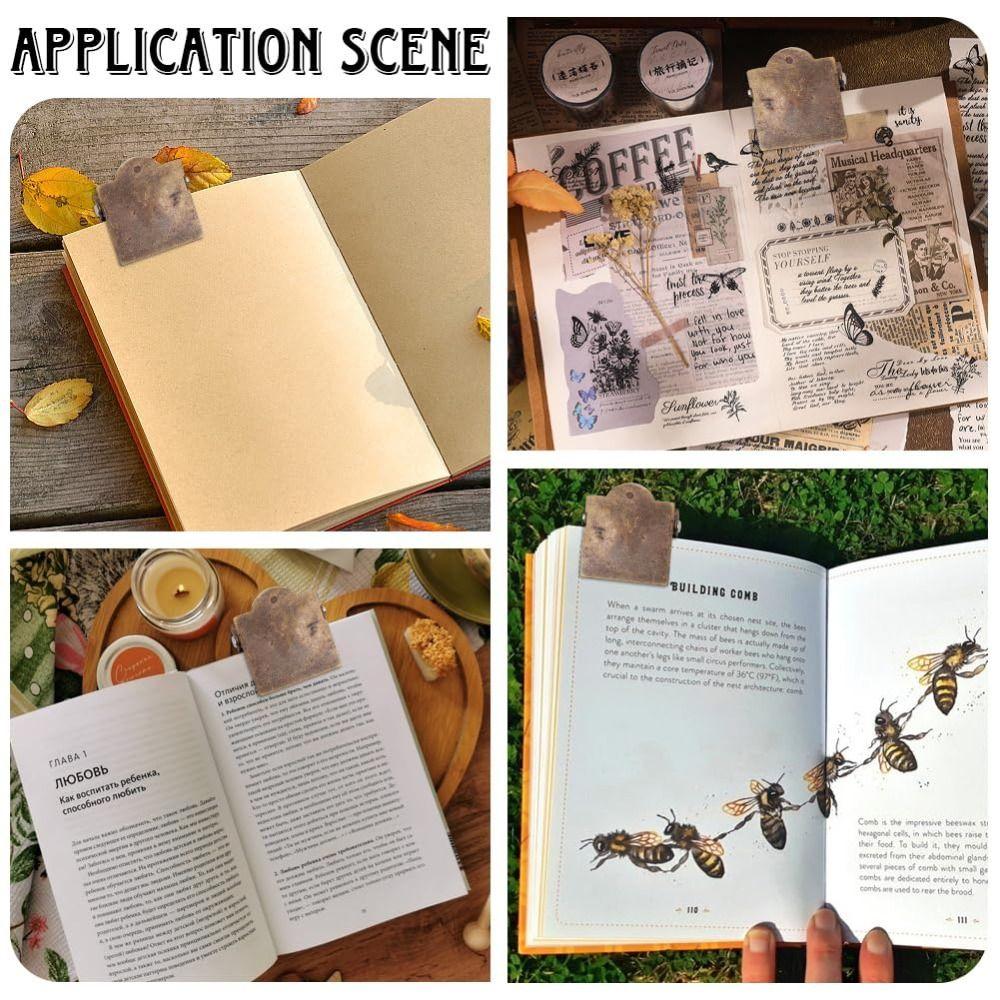 Antique Bronze Small  Binder Clamps Vintage Document File Organizer New Page Holder  Office