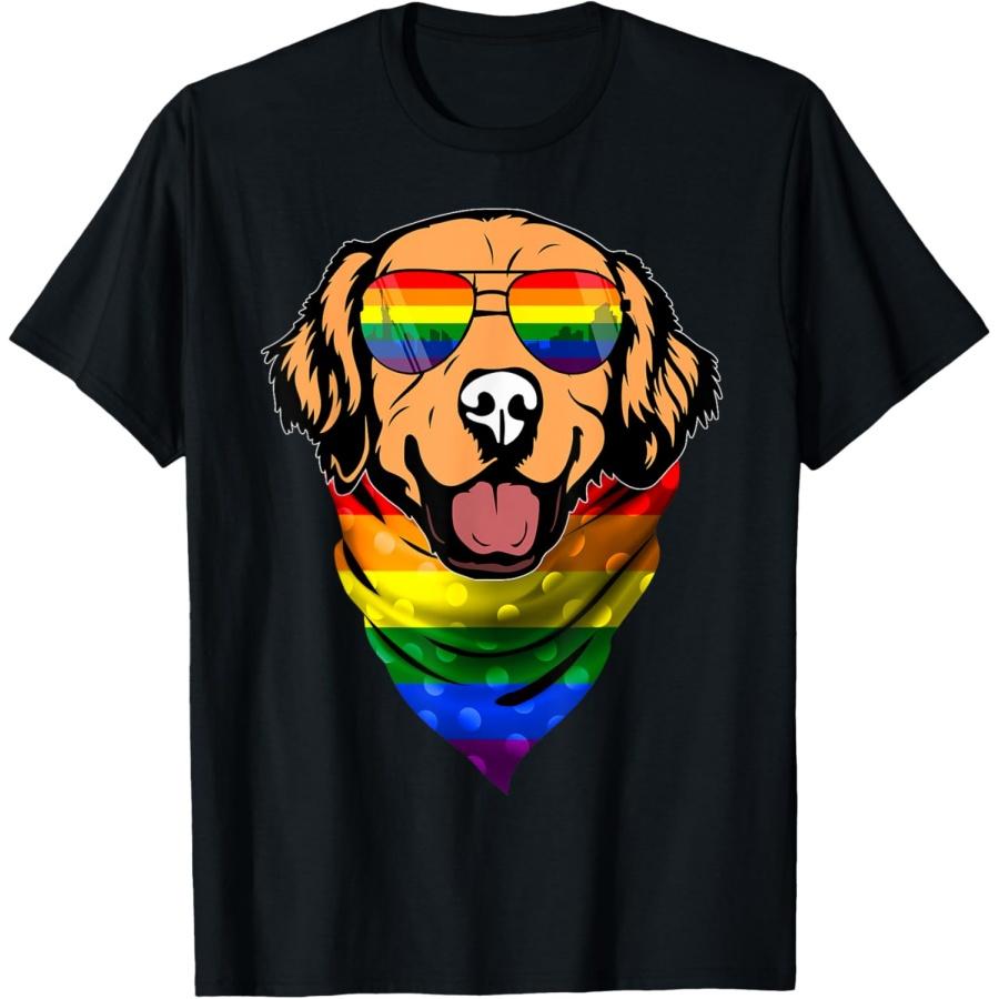 

Rainbow Golden Retriever Dog Lover LGBTQ Pride Month Parade T-Shirt for Men Women Girls Kids XXXXXL чорний