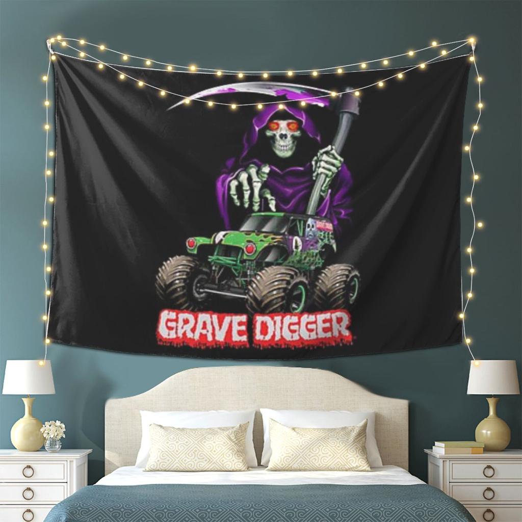 Classic Monster Jam Pattern Tapestry Wall Hanging Aesthetic Home Decor Tapestries for Living Room Bedroom