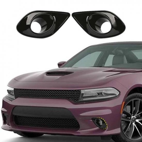 Czarna Dekoracyjna Osłona Lampy Przeciwmgielnej Zderzaka Przedniego Bezel do Dodge Charger 2015+