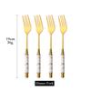 Mirror Ceramic Handle Tableware Set White Gold Flatware Fork Spoon Knife Set Stainless Steel Dinnerware Cutlery Set Dinner Set