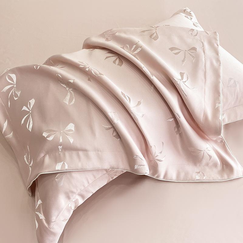 Sommer Kjølig Iskald Silke Jacquard Sengetøy Sett Fire-dels Sett Silke Hudvennlig Silkeaktig Glatt Laken Dynetrekk Putetrekk