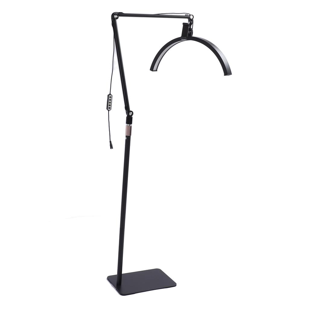 Half Moon Lamp LED Floor Beauty Light Dimmable Makeup Nail Tattoo Light Adjustable Height 3 Color