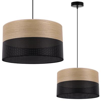 Single Hanging Lamp, Golden Oak Veneer Lampshade, 35Cm