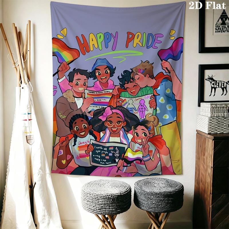 Vibrant Anime Style Pattern Home Decor Tapestry, Wall Hanging, Decorative RV Wall Cloth.ZGT0914012