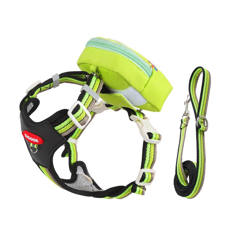 Adorable Dog Harness with Backpack & Leash Comfortable Adjustable No-pull Pet Chest Strap Sherina Bichon Frise Outdoor Supplies