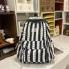 Schoolbag new sweet and cute backpack girls lightweight junior high school student schoolbag striped bow high value backpack