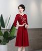 2021 Autumn Retro Mid-Length Dress for Middle-Aged & Elderly Mothers - Youthful Mid-Sleeve Style for Wedding Toast