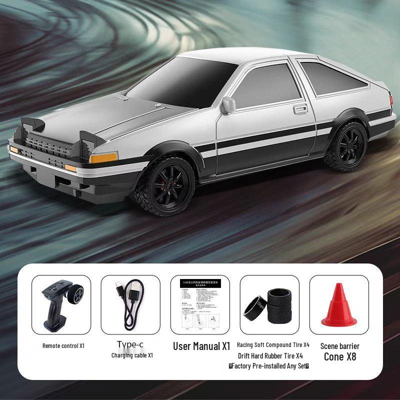 1:43 Scale Four-Wheel Drive Drift RC Car, Rechargeable Electric Mini Racing Toy for Kids