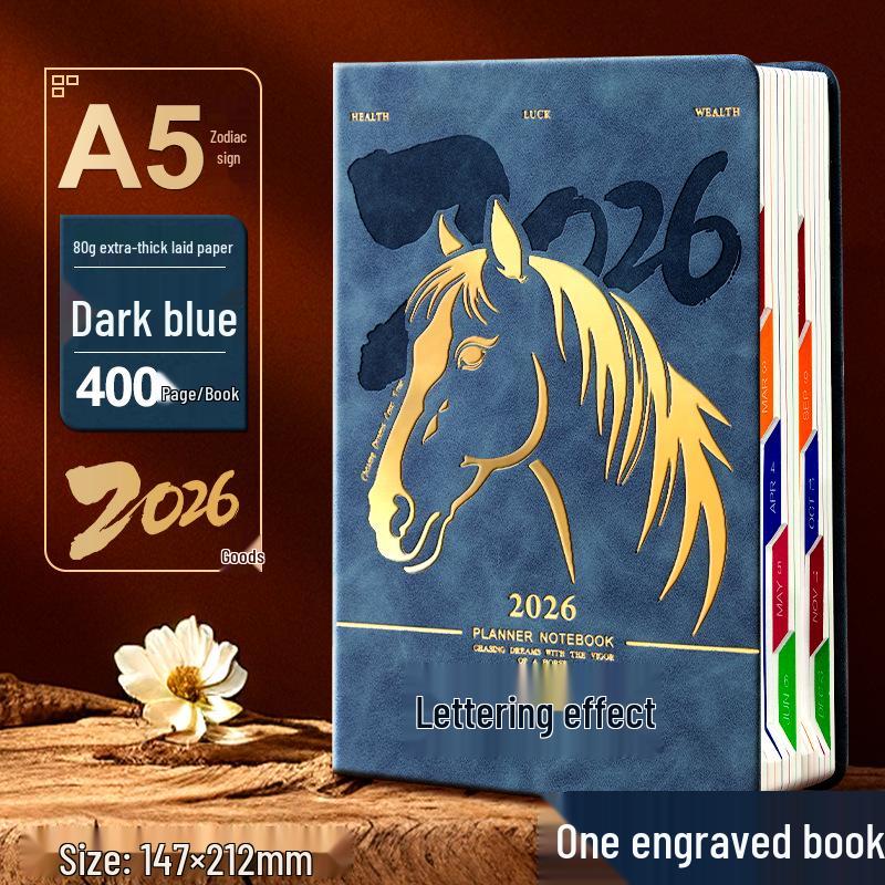 2026 Year of the Horse A5 Business Diary - Customizable Logo Notepad with Buckle