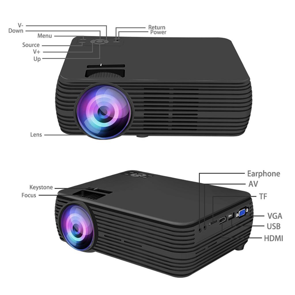 Home Cinema Theater Movie LED Projector HD Support 1080P 7000 Lumens X5 LCD Projector