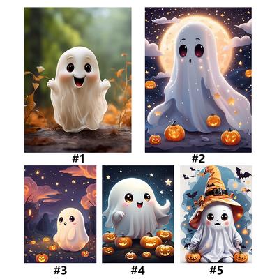 5D DIY Vollrunde Bohrer Diamantmalerei Halloween Niedliches Geist-Set Heimdeko