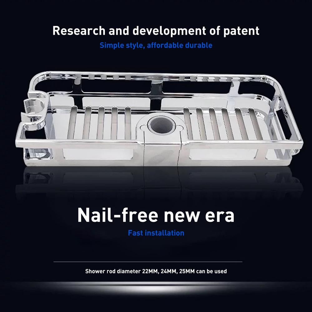 Stand ABS Lifting Rod Home Decor Shower Rack Bathroom Organization Storage Rack Soap Holder