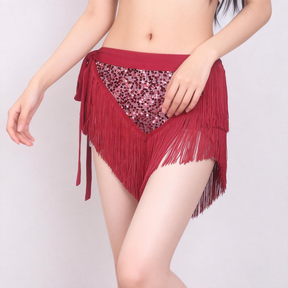 Sequin Fringe Belly Dance Hip Scarf for Eastern, Jazz, and Indian Dance Performances