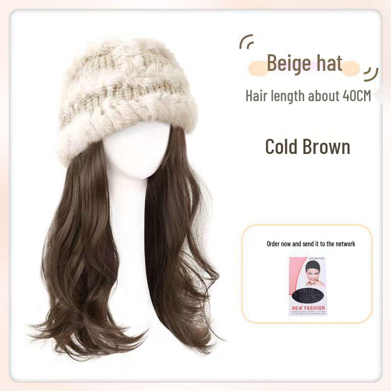 Женская длинная кудрявая плюшевая шапка-парик - Осень/Зима 2025