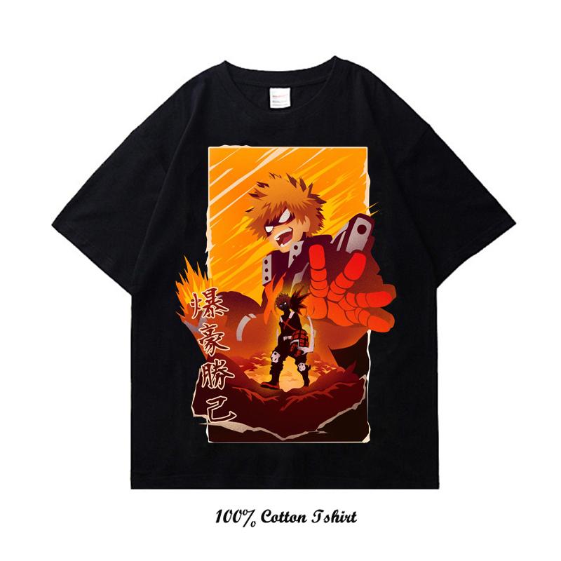 My Hero Academia Graphic Print T Shirt Vintage Harajuku Streetwear Short Sleeve Plus Size Cotton Crew Neck T Shirt Women Unisex