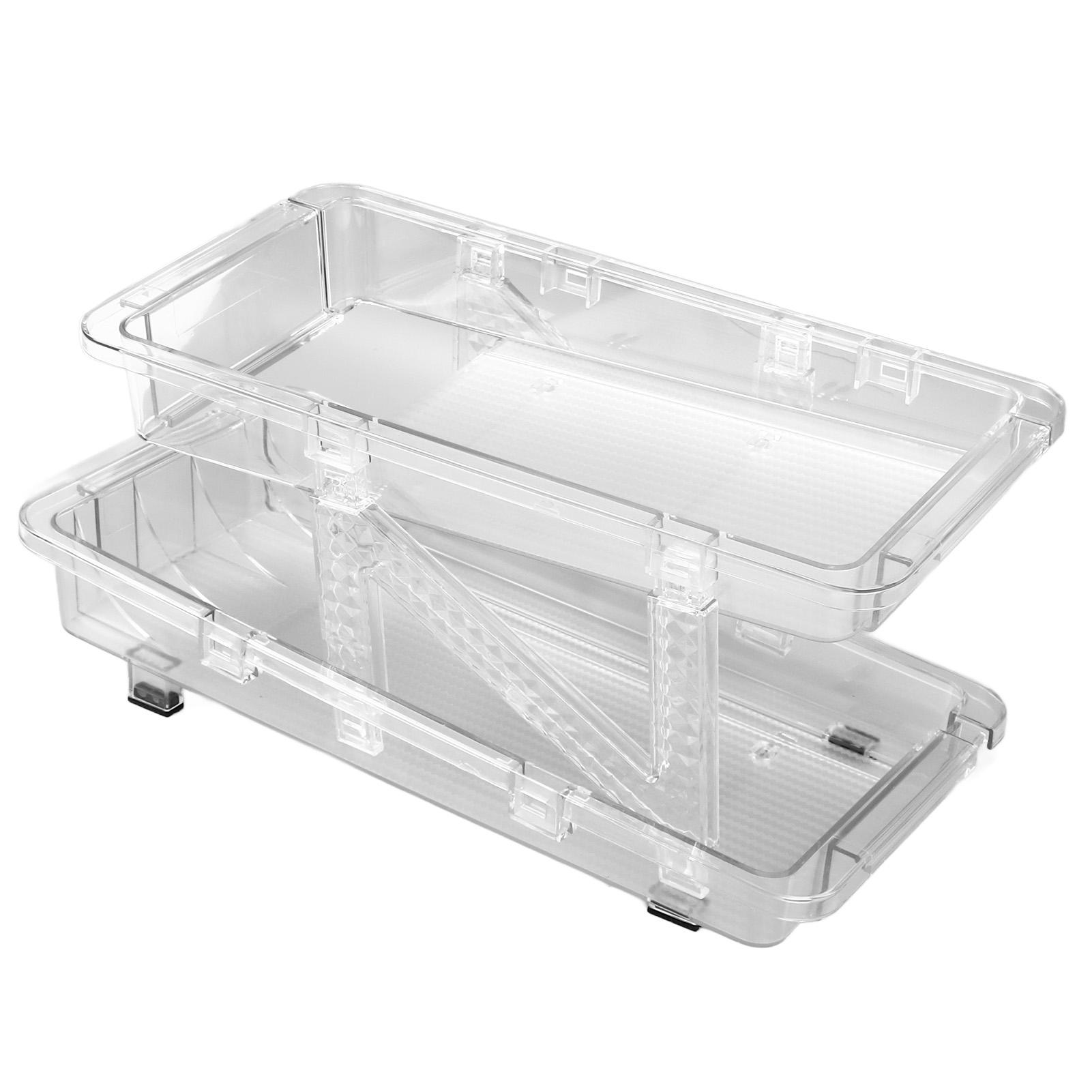 2PCS Soda Can Dispenser for Refrigerator 2 Layer Adjustable Auto Rolling Transparent Beverage Holder Drink Organizer