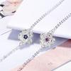 New Arrival  Silver Color Pink/Purple Cherry Blossom Flower Zircon Bracelet for Women Pulseira Feminina  Gift